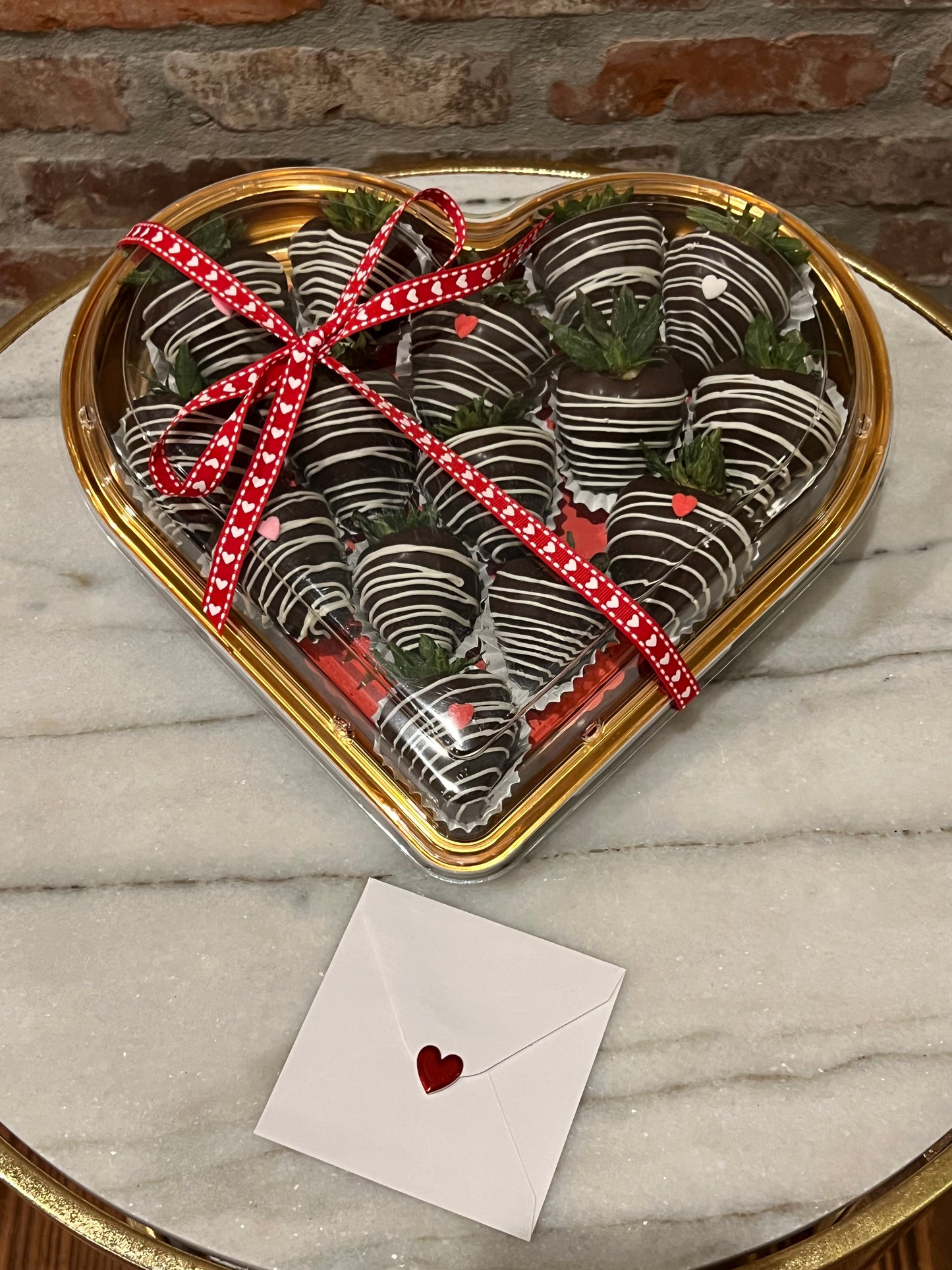 Valentine’s Day 15 Chocolate Covered Strawberries in Heart Container