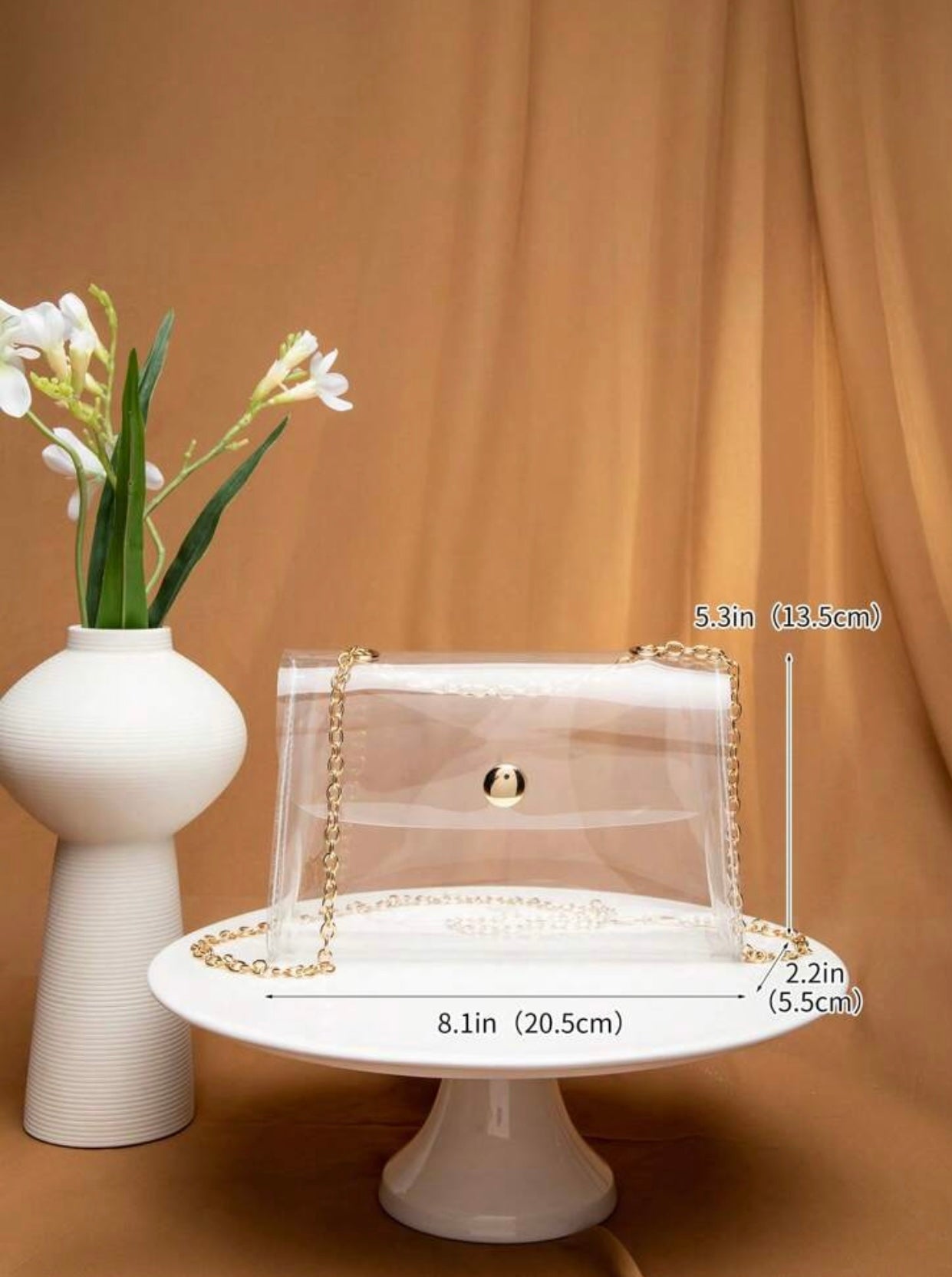 Clear Purse with Gold Chain