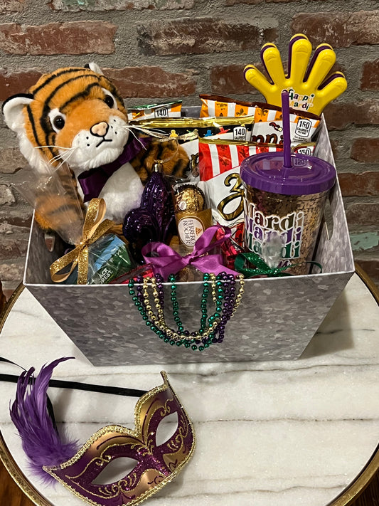 Large Mardi Gras Purple Mask Box
