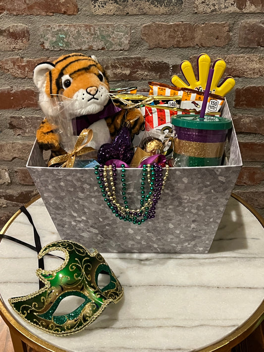Large Mardi Gras Green Mask Box 2
