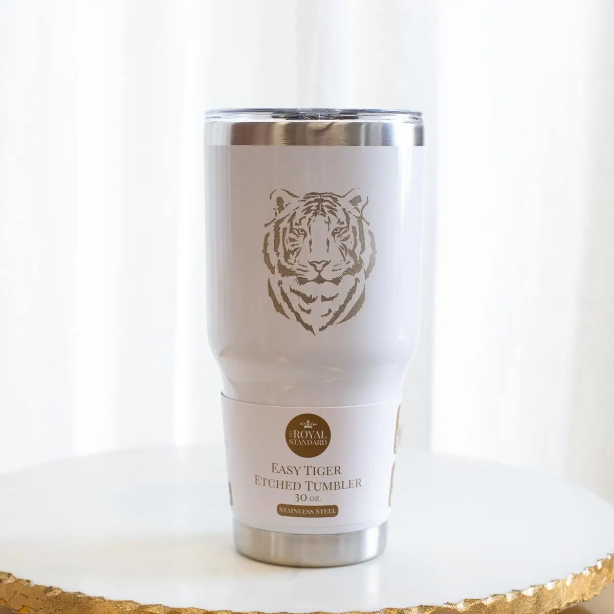 NCAA LSU Tigers Personalized 30 oz. Black Stainless Steel Tumbler