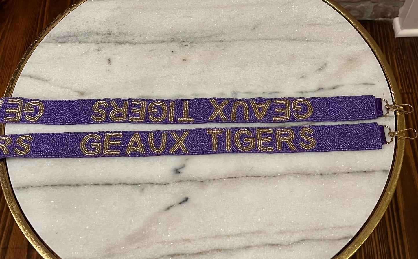 Purple Geaux Tigers Beaded Strap