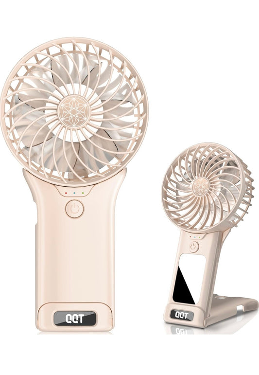 Small Hand-Held Beige Fan