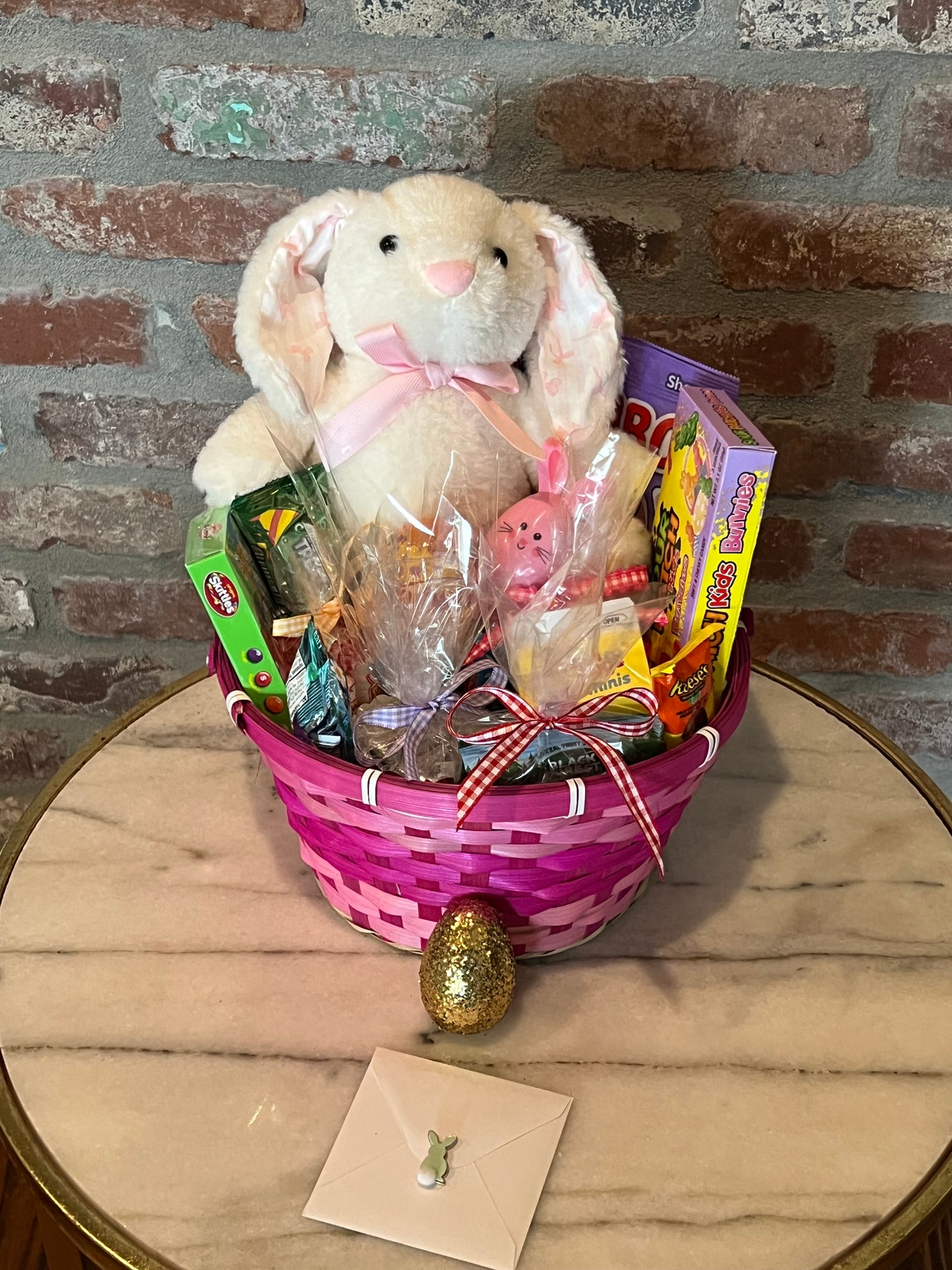 White Bunny Basket