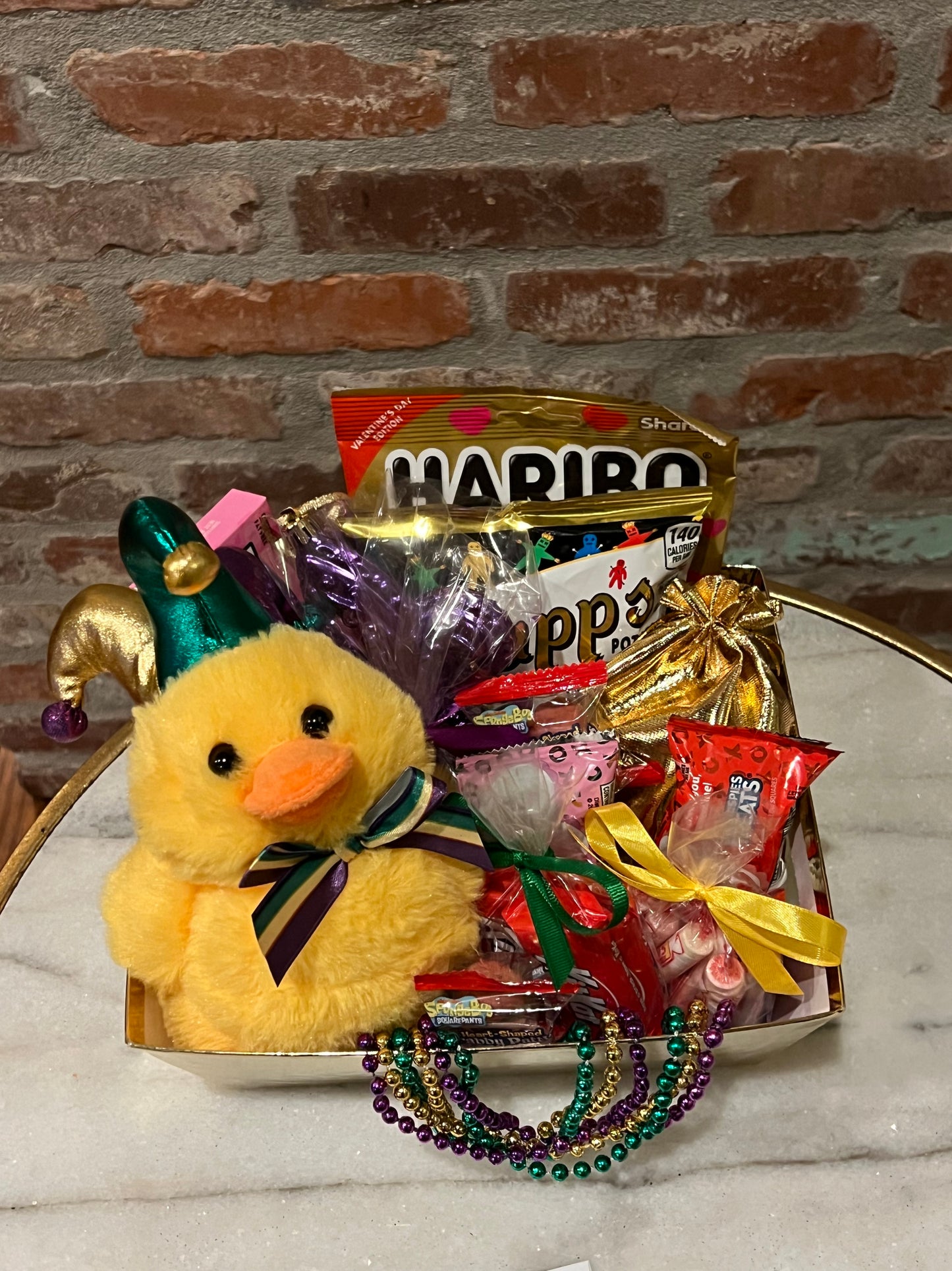 Mardi Gras Petit Yellow Jester Duck Box