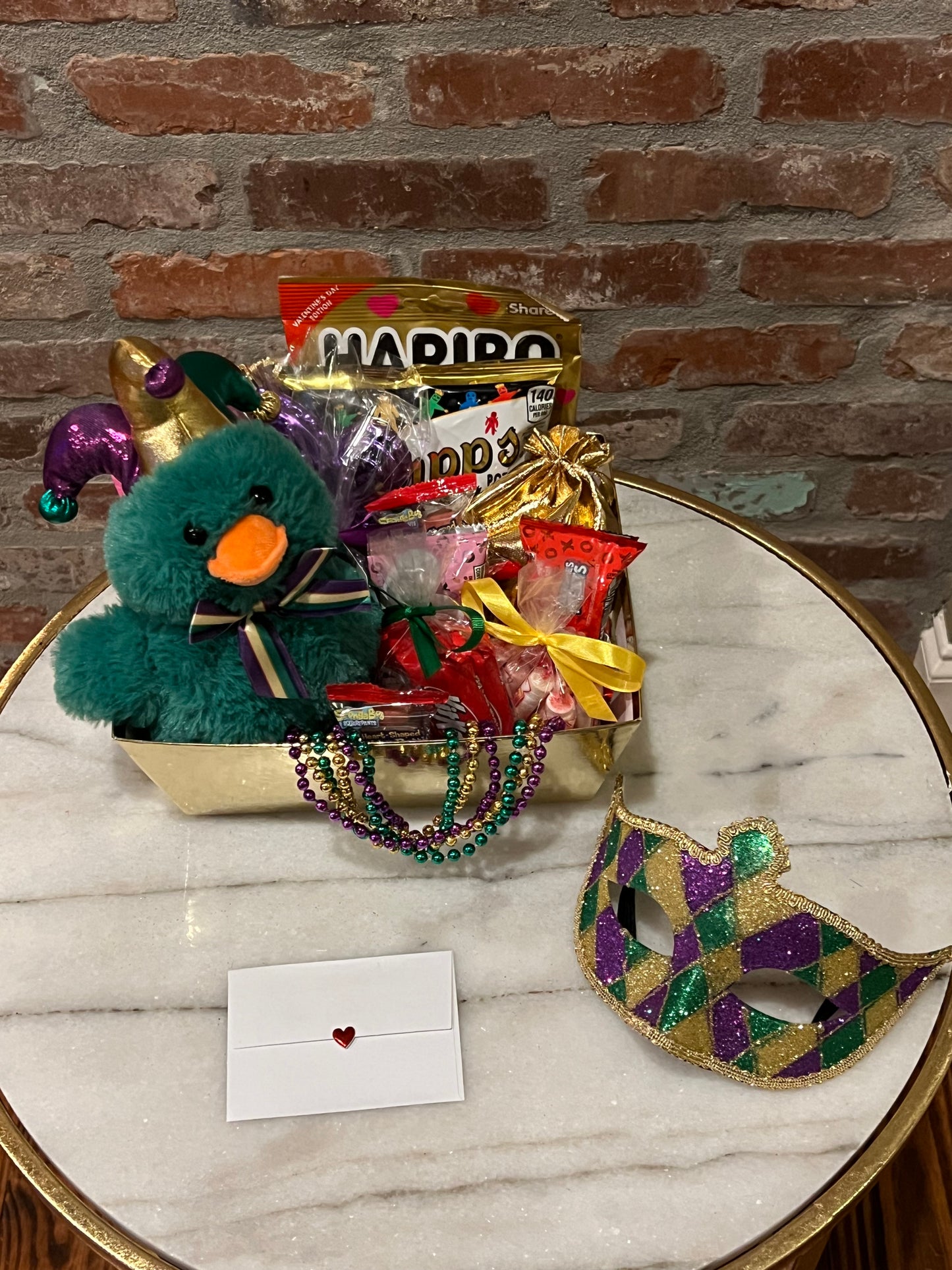 Mardi Gras Petit Green Jester Duck Box