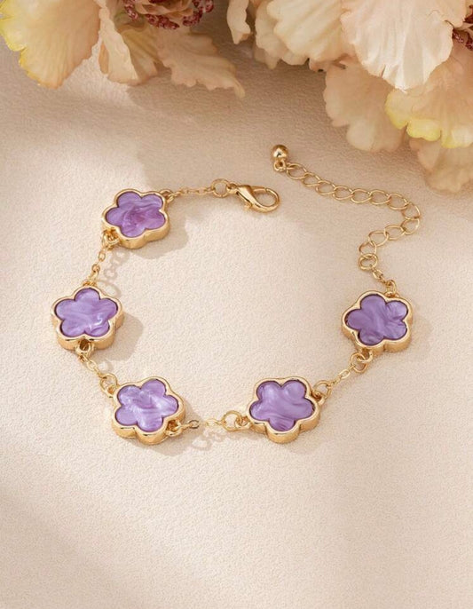 Purple Lucky Clover Bracelet