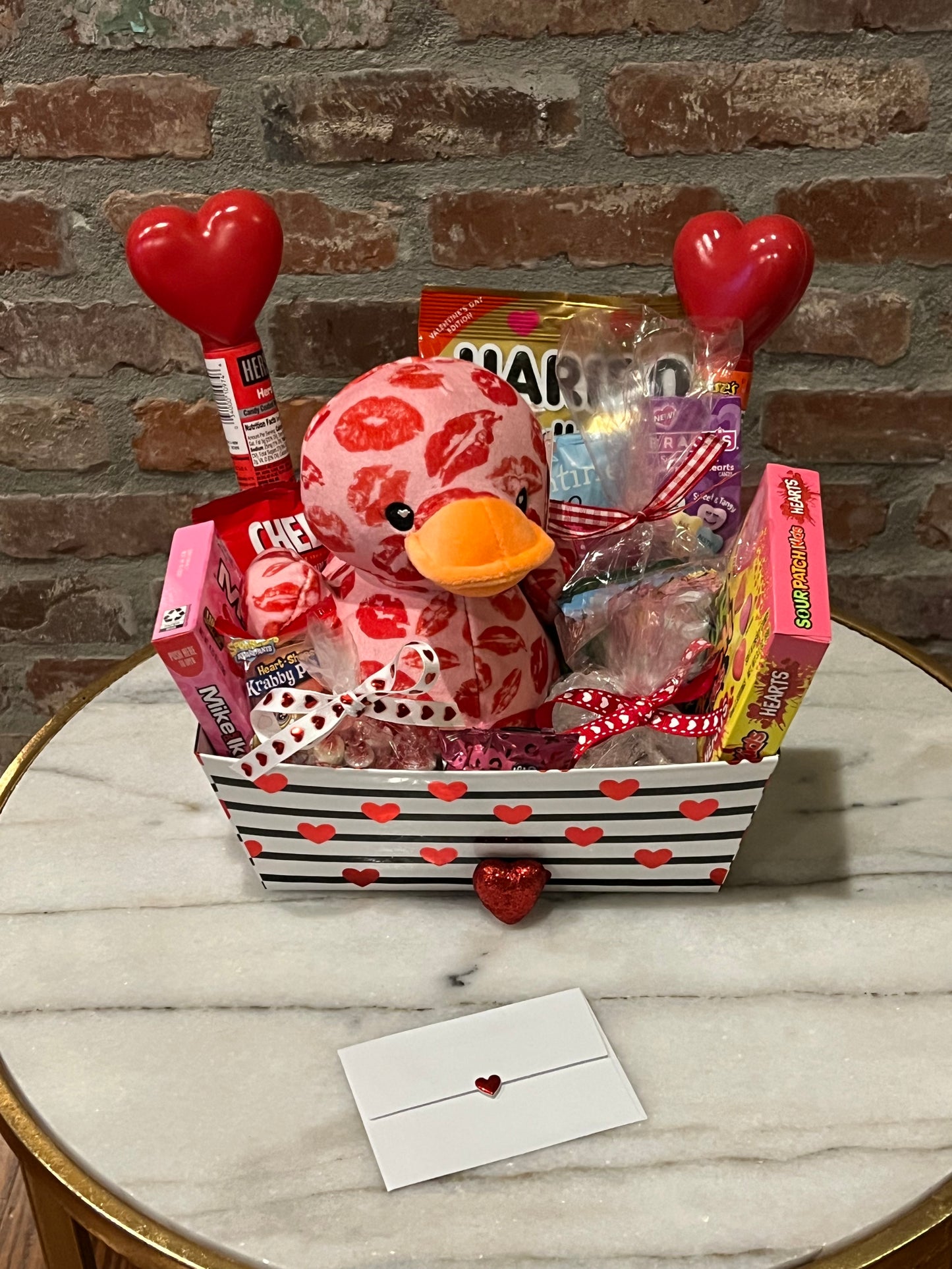 Valentine’s Kiss Print Pink & Red Duck Petit Box