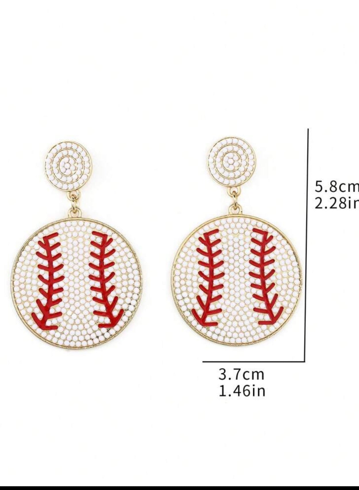 Beaded Baseball Earrings