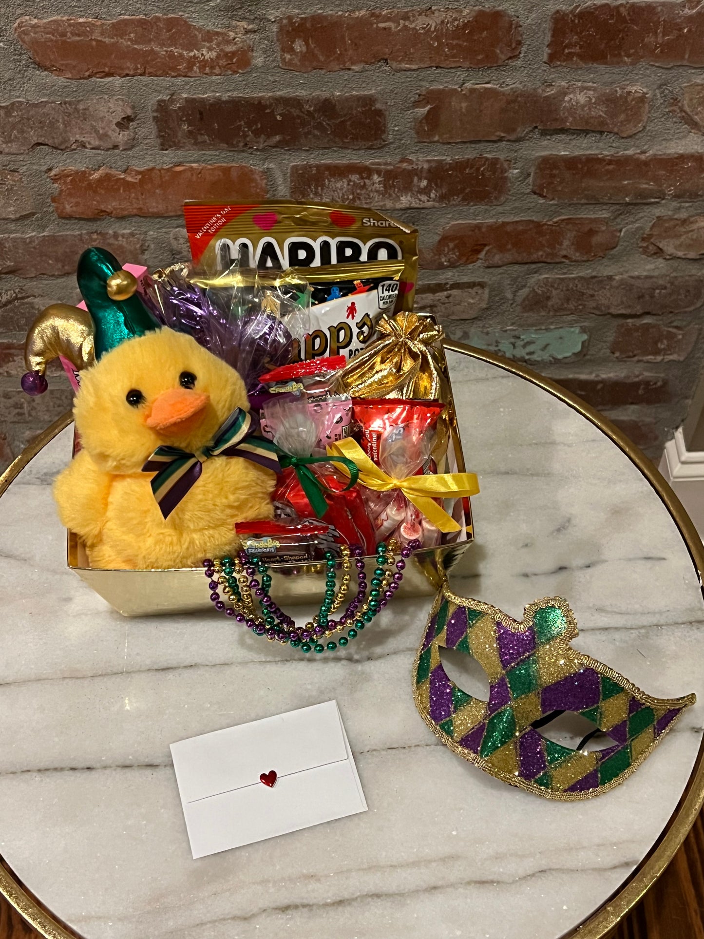 Mardi Gras Petit Yellow Jester Duck Box
