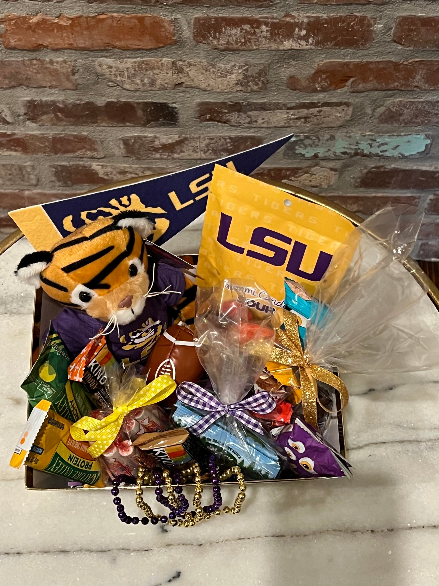 Welcome Back Tigers Petit LSU Mascot Birthday Box 2 with Bundtlet