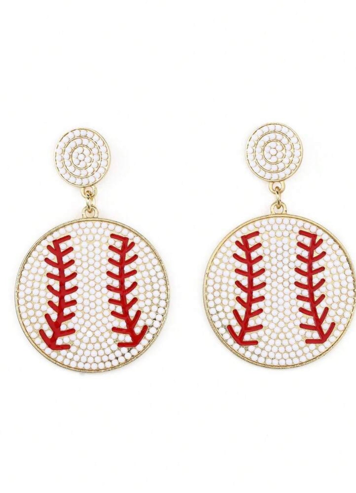 Beaded Baseball Earrings