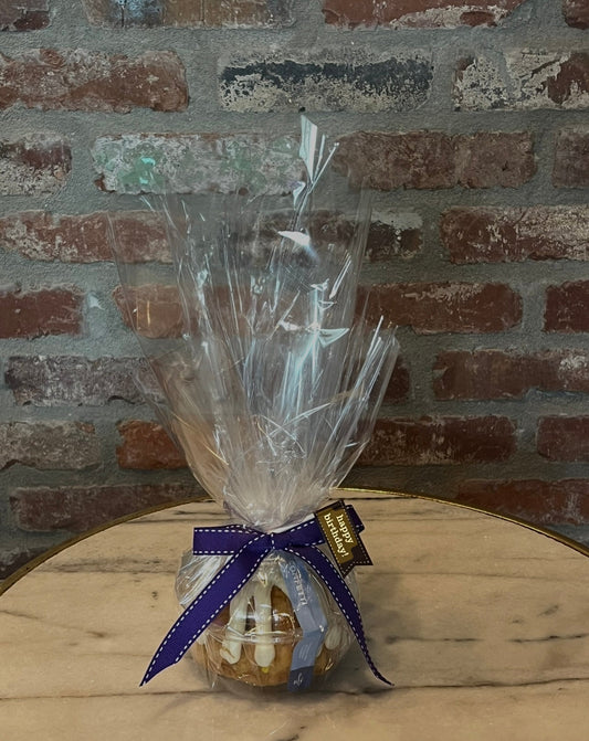 “POP UP” - Bundtlet with Purple Ribbon and 4 LSU Chocolate Covered Strawberries Combo Box
