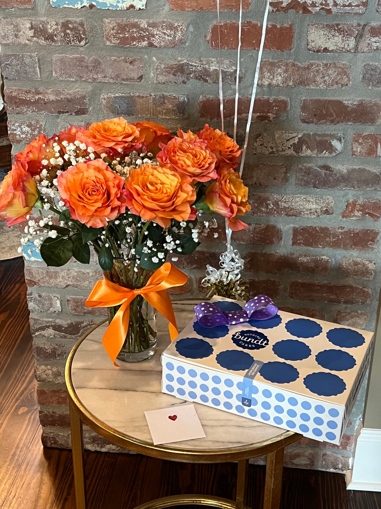 Happy Birthday Box - Dozen Bundtinis, Balloons, and Roses