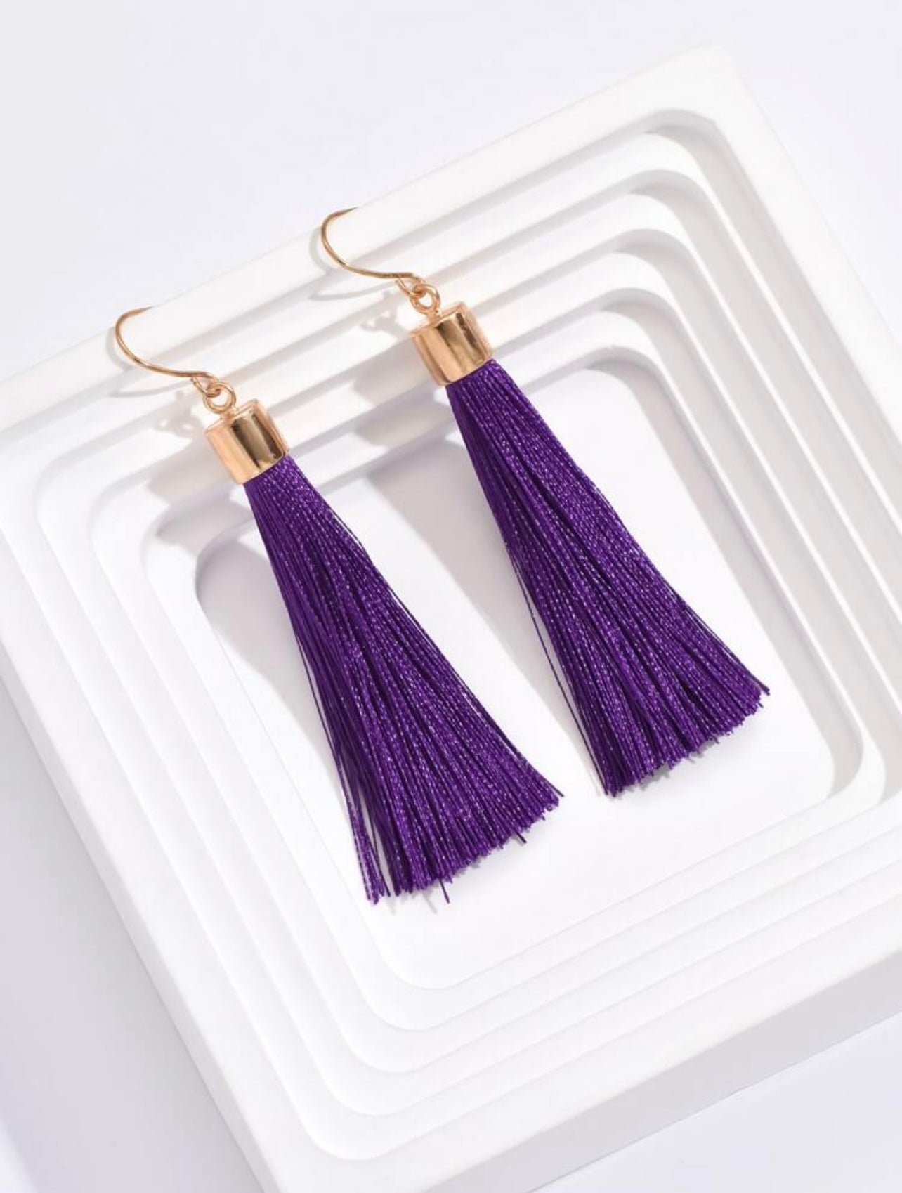 Purple Tassle Earrings