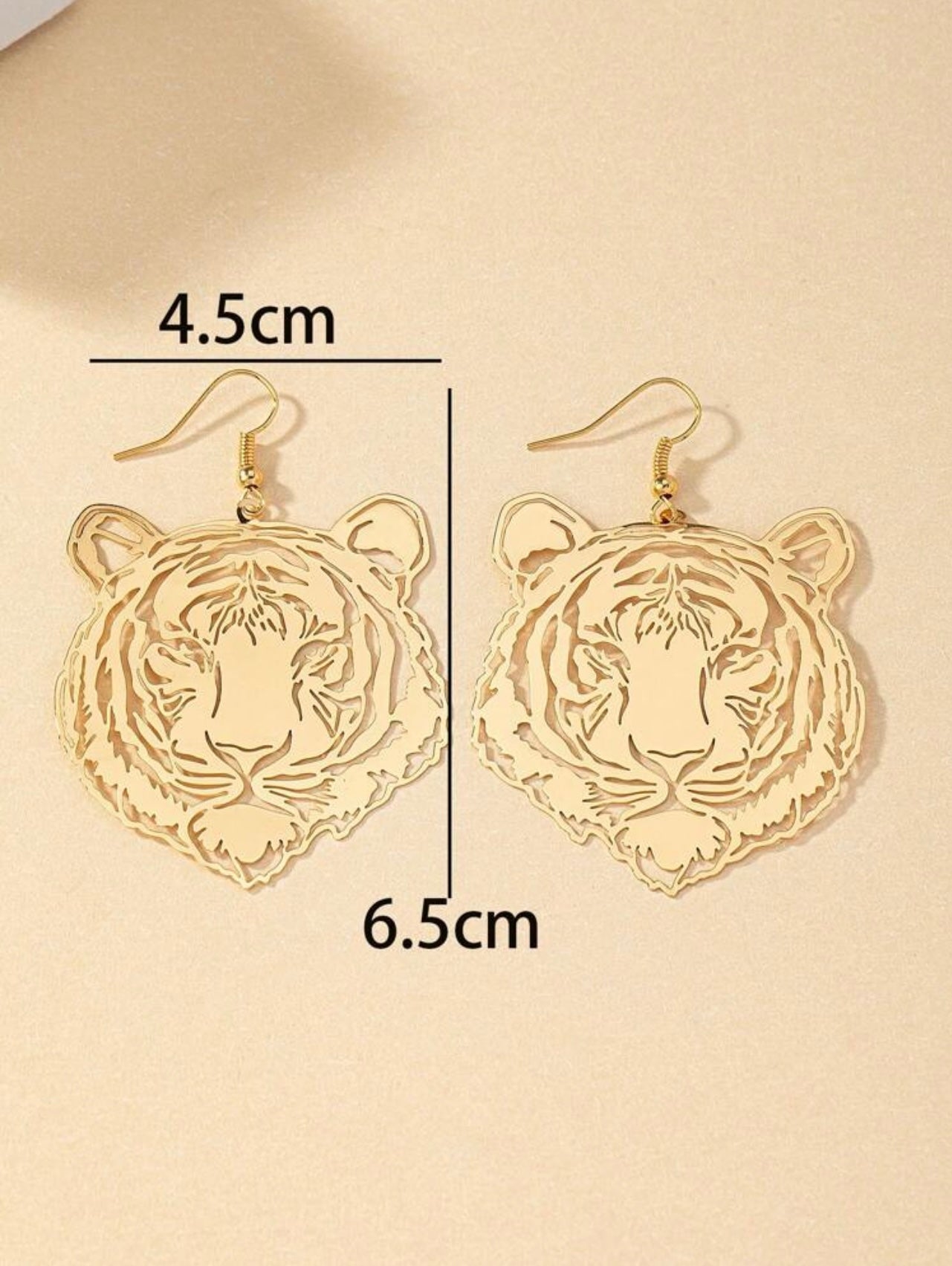 Tiger Metal Earrings