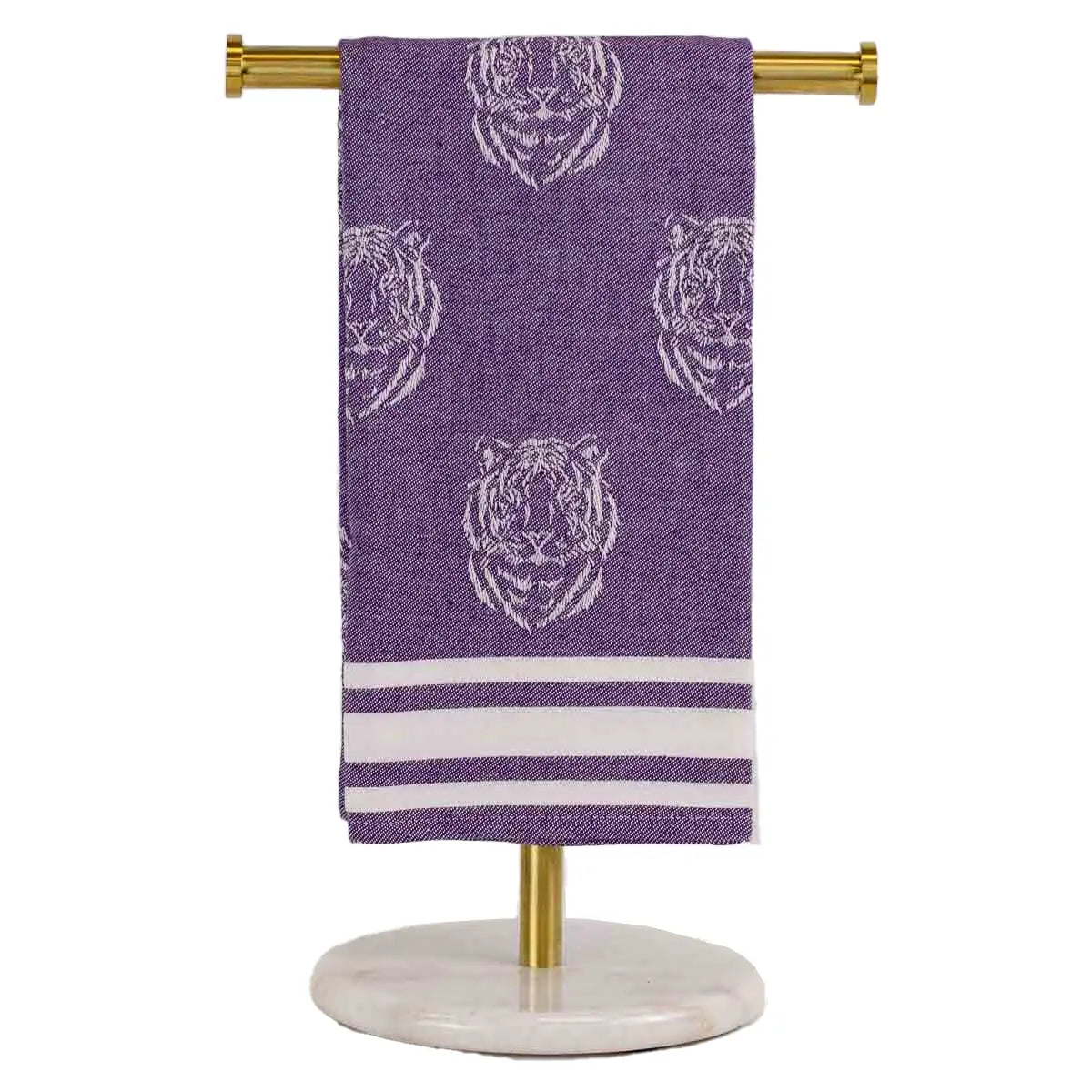 Jacquard Tiger Hand Towel Purple/White 20x28