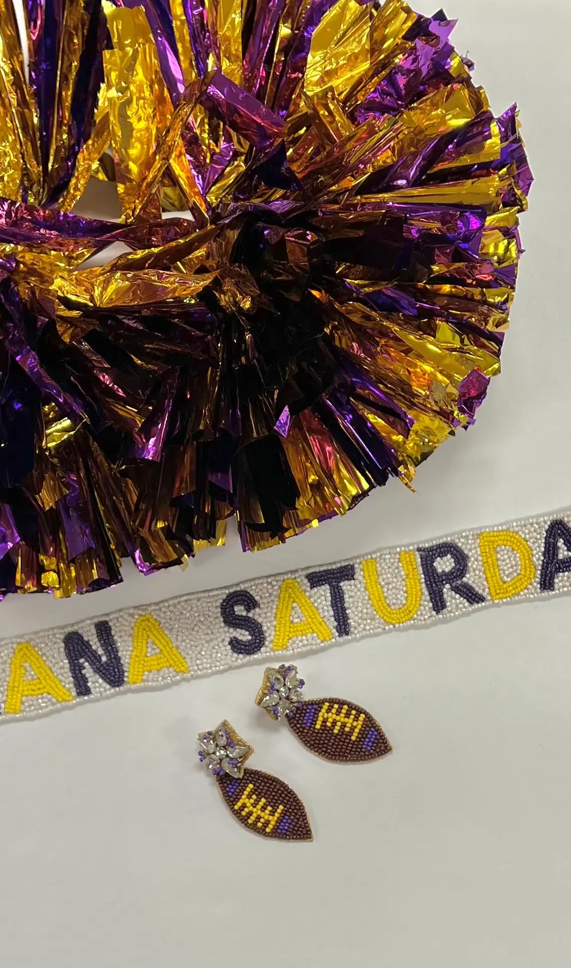 Beaded Purse Strap - Purple/Gold Louisiana Saturday Night Tru Colors  Gameday Discover the latest trends in fashion and purchase today