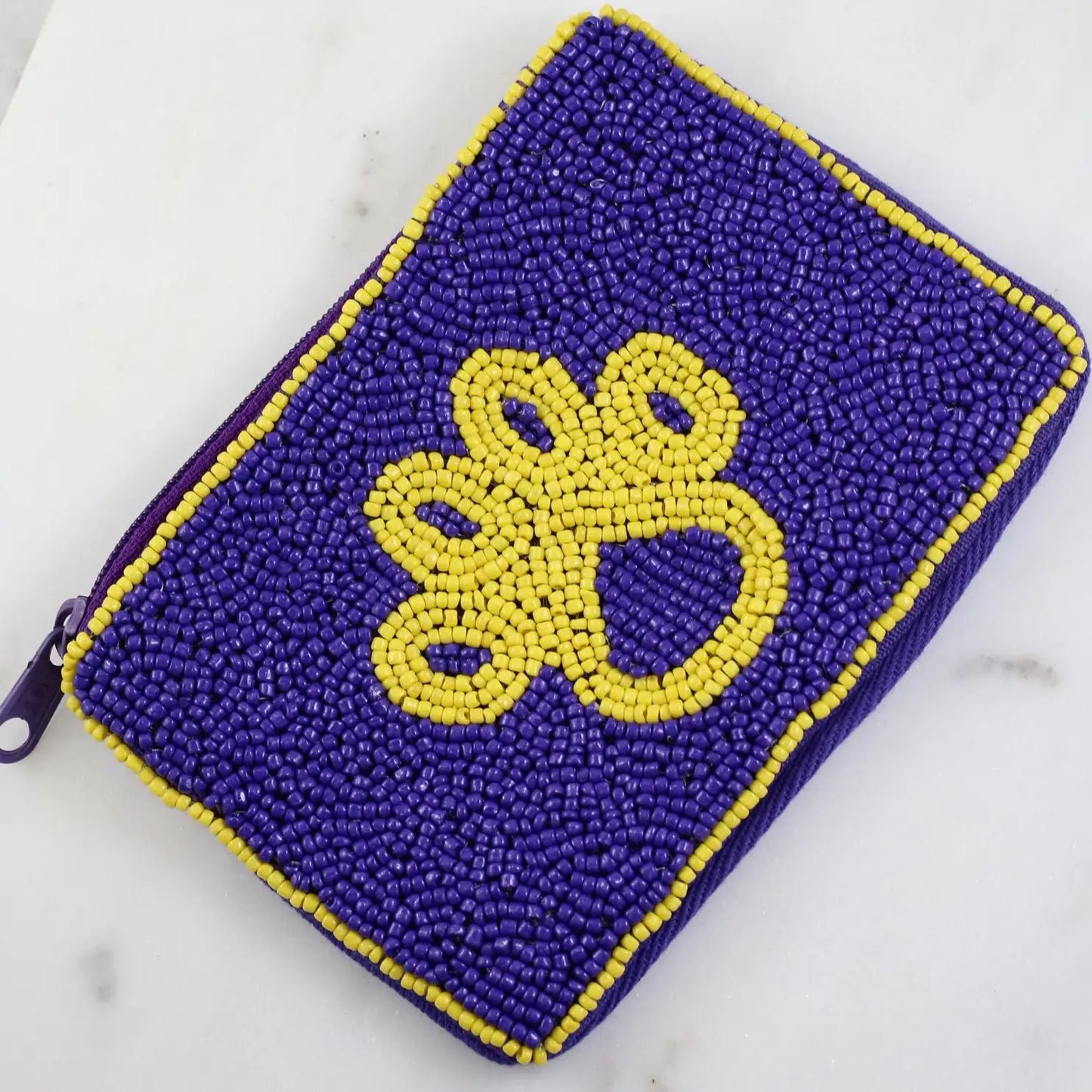 Paw Print Beaded Zip Pouch