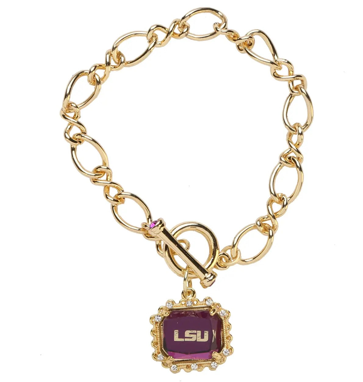 LSU Tigers Etched Chain Bracelet