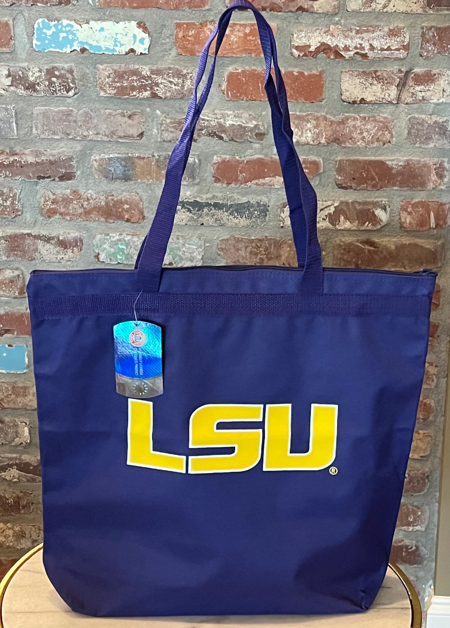 Zipper Gusset LSU Tote Bag