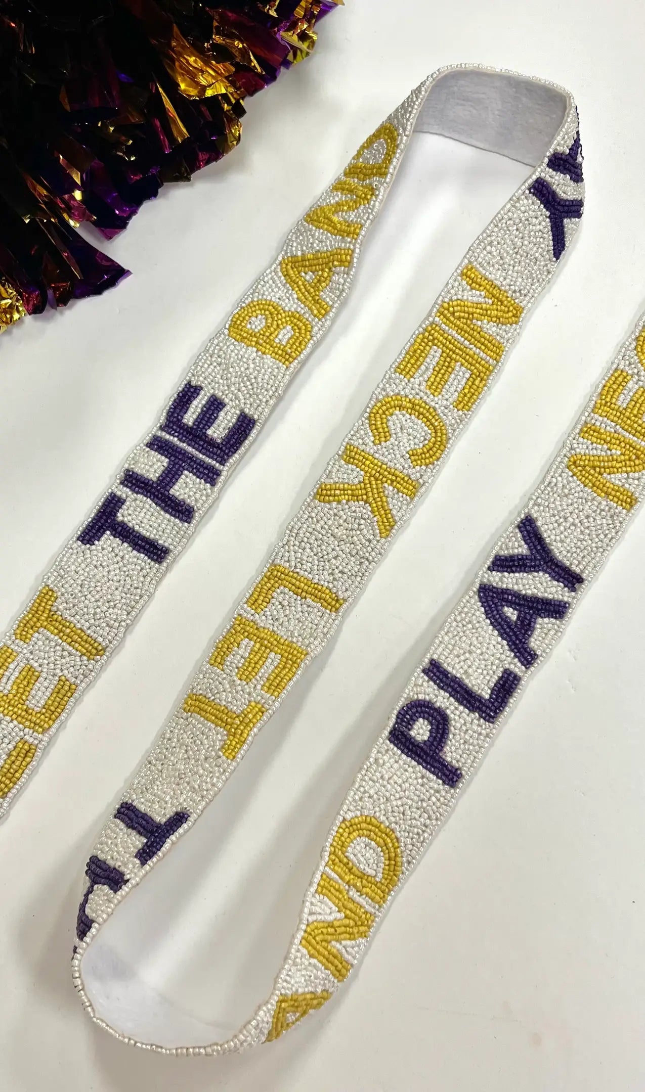 “Let The Band Play Neck” Beaded Purse Strap